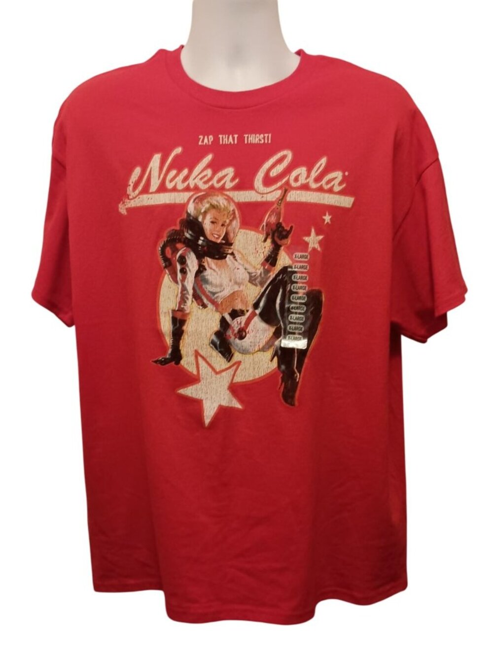 Fallout Nuka Cola Short Sleeve Shirt Men's Sz.XL Red Graphic New